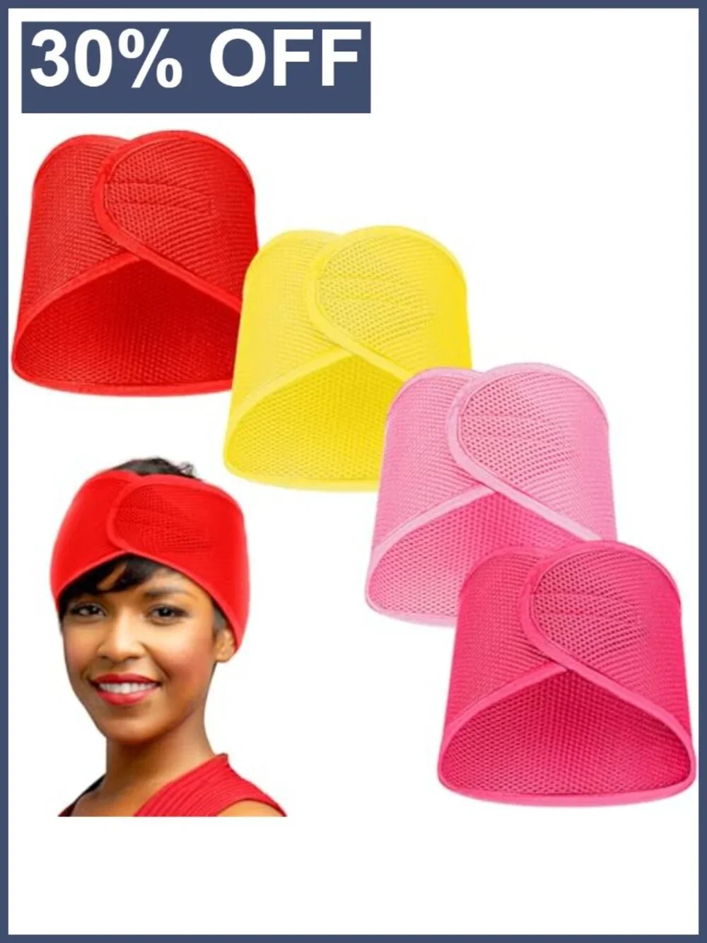 Mesh Hair Wraps for Black Women Sleeping Cap Spa Headbands Set of 4